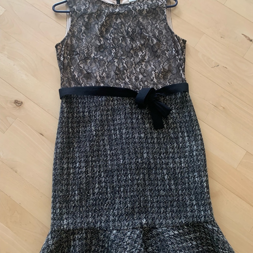 Elegant Lace and Tweed Dress
